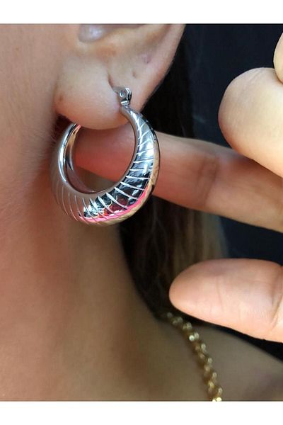 vogutima Gold Design White Color Oyster Ring Model Steel Earrings Gift for Lover, Wife, Mother