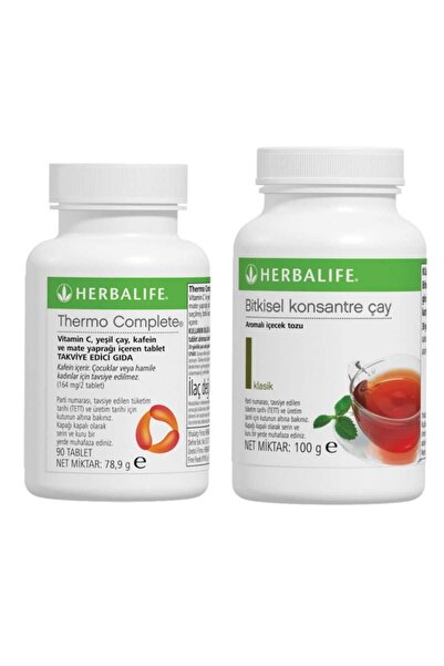 Herbalife Göbek Savar İkili - Thermo Comlete 90lık Tablet ve Bitkisel 100gr Çay