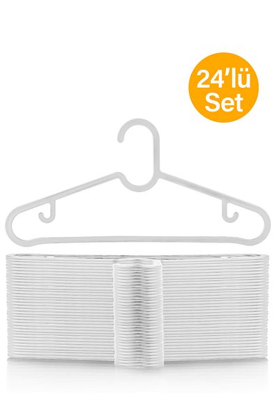 ESTİ 24 Pieces - White Dress, Scarf, Shirt, T-Shirt Hanger Unbreakable Hanger