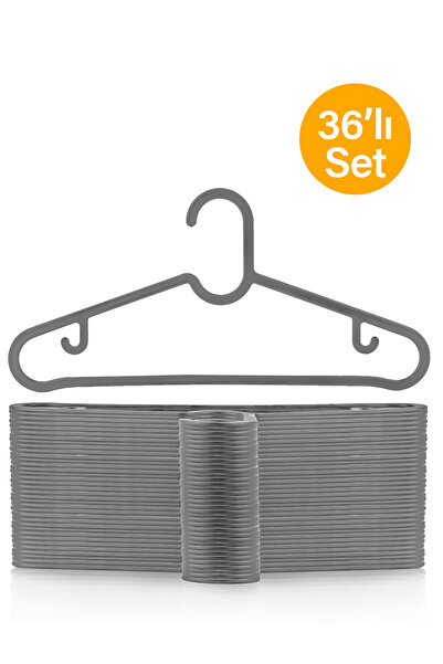 ESTİ 36 Pieces - Gray Dress, Scarf, Shirt, T-Shirt Hanger Unbreakable Hanger