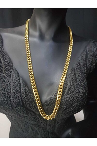 vogutima Unisex Vip Çelik Altın Görünümlü 7 Mm Gürmet Model Zincir Kolye