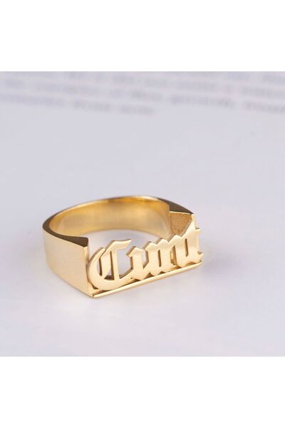 vogutima Kadın Erkek Gümüş Yüzük - Tarihli V Isimli Kişiye Özel • Işıklı Kutuda • Sevgiliye • Eşe • Anneye