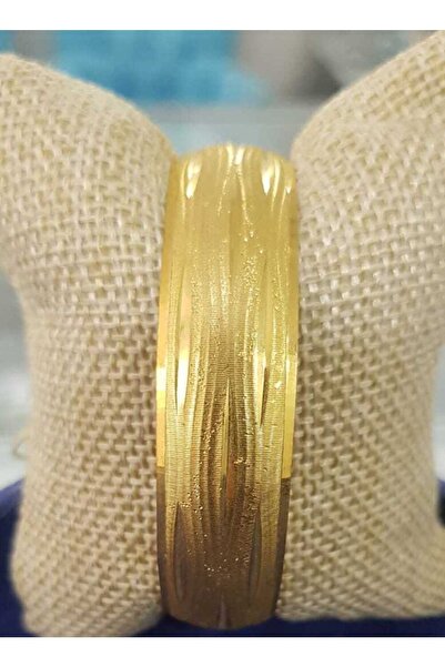 vogutima jewelery&silver by timuçin mavili Kadın Altın Kaplama Bilezik - 15mm Ağaç Kovuğu 24 Ayar Kaplama • Düğün • Nişan • Söz Takı Bileziği