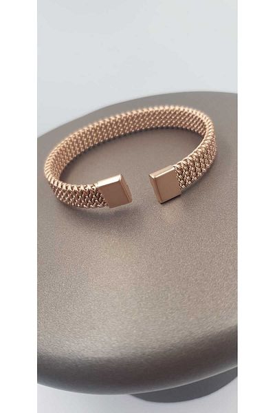 vogutima Men's Rose Color Straw Model Steel Wrist - Stainless Personalized