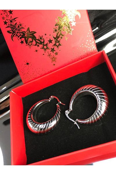 vogutima Gold Design White Color Oyster Ring Model Steel Earrings Gift for Lover, Wife, Mother