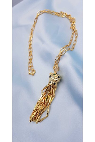 vogutima jewelery&silver by timuçin mavili Jaguar Model Altın Tasarım Panter 1. Sınıf Şık Tasarım Çelik Kolye