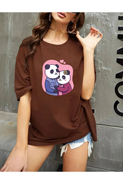 oneagılyazı In Love Pandos dizajnirao Oversize kroj Pamučni džersej majicu
