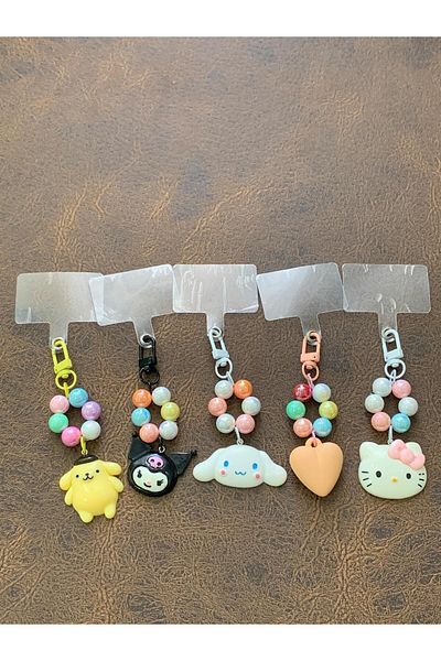 Meyra Accessories Sanrio Kawaii Kuromi Cinnamorol My Melody Hello Kitty - Luxury Phone Keychain and Ornament (1 Piece)