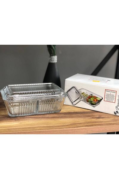 Paşabahçe Glass Compartment Storage Container Jam Holder Olive Rack