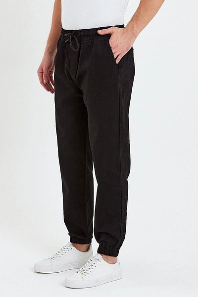 DAMGA JEANS Men's Jogger with Elastic Legs Black