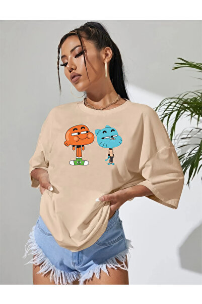 oneagılyazı Oversize kroj GUMBALL DESIGN Štampano majica