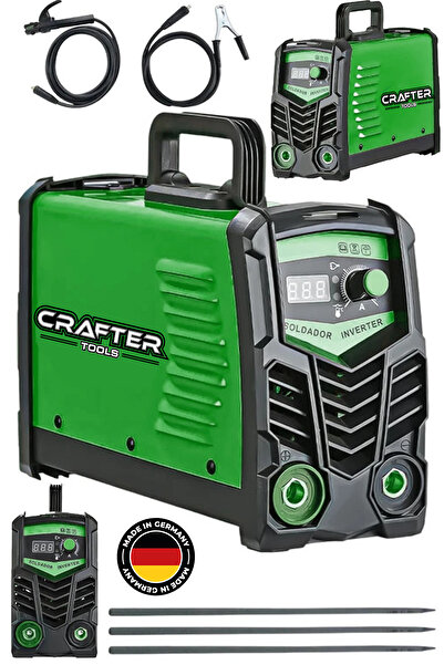 CRAFTERTOOLS Germany Profesyonel 250 Amper Bakır Sargı Dijital Göstergeli Inverter Çanta Kaynak Makinesi