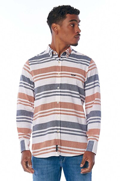 Galvanni Erkek Kiremit Gömlek - Kuyet Brıck Strıped