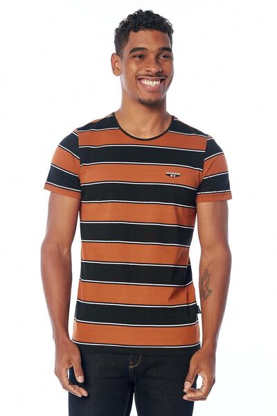 Galvanni Erkek Siyah T-shırt - Vavı Black Multi Striped