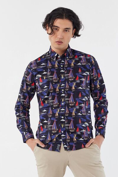 Galvanni Erkek Siyah Gömlek - Sıste Black Multı Color