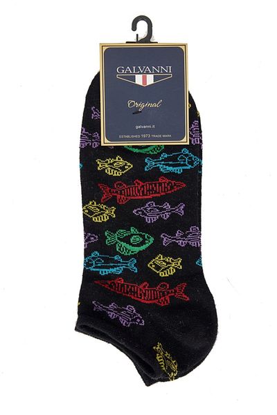Galvanni Black Vegan Men's Socks - Black Multi