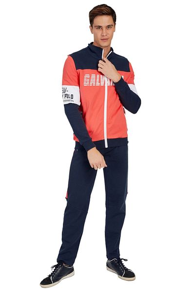 Galvanni Navy Blue Men's Tracksuit Set - Sou-Sweatsuit Navy/Multi
