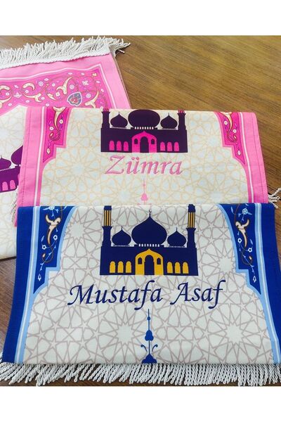 İndirimkusu Isimli Küçük Boy Seccade - Mavi Ve Pembe Renk Seçeneğiyle Seccade