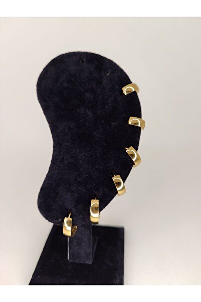 Romea مجموعة من 6 أقراط من الفولاذ المقاوم للتشويه باللون الذهبي