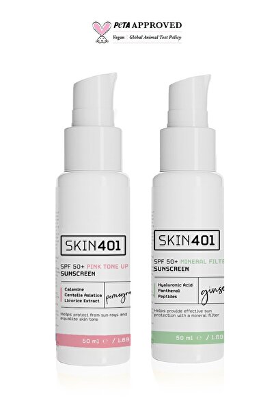 Skin401 Renk Eşitleyici ve Mineral Filtreli Güneş Kremi Seti