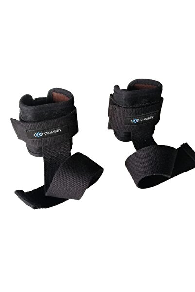 ÇAKABEY Lifting Straps Siyah Ağırlık Kaldırma Straps Pro Bilek Destekli 1 Çift Bar Kaldırma Kayışı
