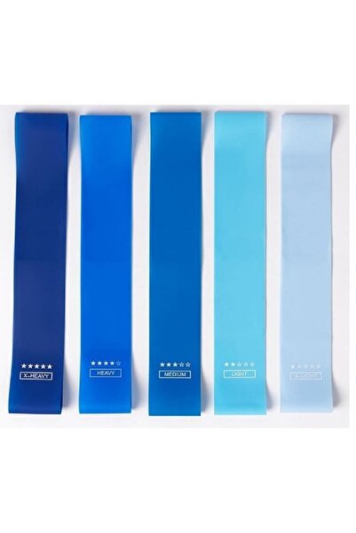 ÇAKABEY Resistant Fitness Pilates Exercise Bands with 5 Different Resistance Levels 90 Cm * 5 Cm