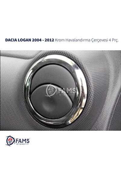 Leonacs Fams Otomotiv Dacia Logan Krom Havalandırma Çerçevesi 4 Parça 2004-2012 Paslanmaz Çelik