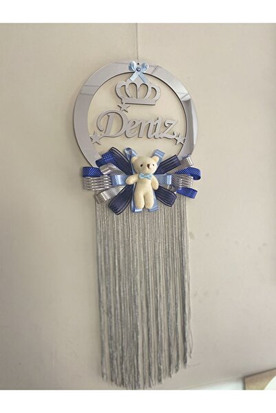 SefDen Lazer Kesim Atölyesi Gümüş pleksi isimli erkek bebek çocuk odası kapı süsü