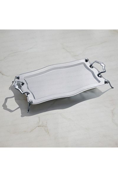 Nehir Plain Tea Tray with Chain Legs - 47X31 cm