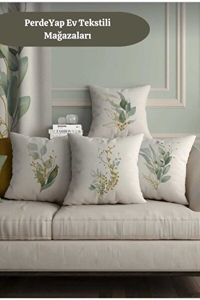 PerdeYap1980 Husă de pernă cu imprimare digitală, cu model de frunze verzi, c...