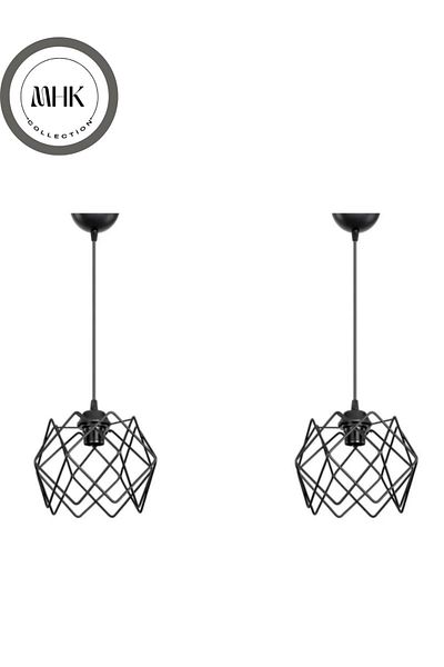 MHK Collection Prism Black Pendant Chandelier, Living Room, Kitchen, Entrance, Children's Room No Mica