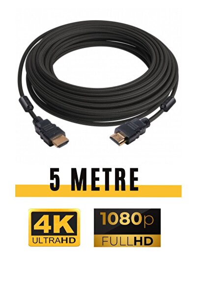 Sarftech Ultra HD 4K HDMI Kablosu 5Metre Yüksek Hızlı HI-Speed 3.0 Çift Kat 1.Sınıf Örgülü HDMI Kablo
