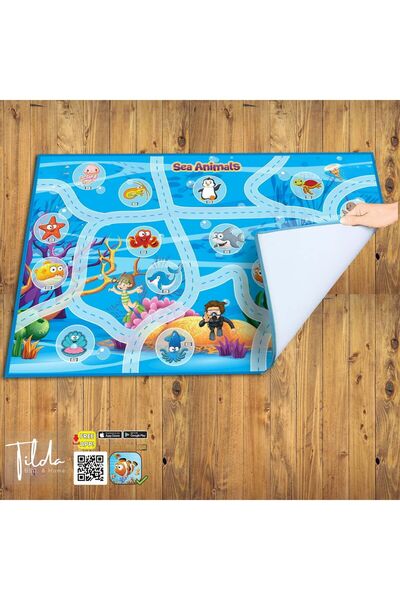 Tilda BSC. & Home Oyun Halısı Deniz Canlıları 150×100 cm Büyük Boy - Mobil Uygulamayla Konuşabilen Oyun Matı - Eğitici
