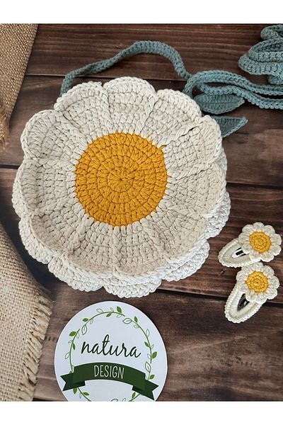 NATURA DESİGN Natura Design Daisy Knitted Model Bag - Double Buckle Set with Gift