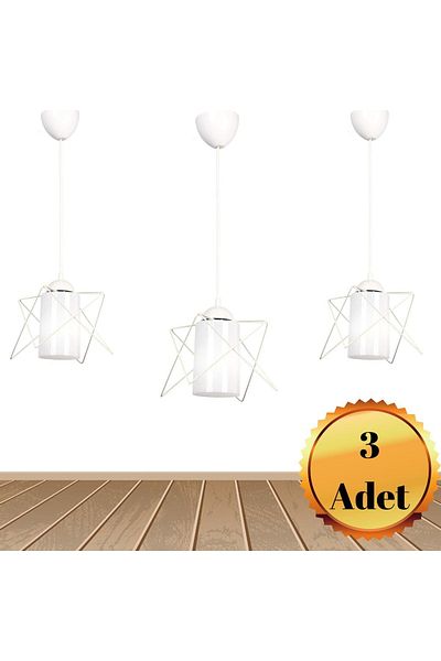 MHK Collection 3 Pieces Luxury White Metal White Mica Glass Living Room Kitchen Bathroom Bedroom Children's Room Entrance Chandelier
