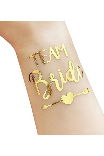 Dizayn Parti Evi Bride To Be 1 Bride 10 Team Bride Gold Renkli Altın Sarısı G...