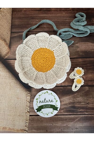 NATURA DESİGN Natura Design Daisy Knitted Model Bag - Double Buckle Set with Gift