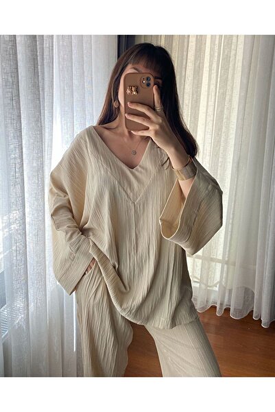 MODAGK طقم كتان مريح