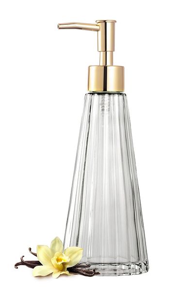 EA HOME Elana Vintage - Διανομέας υγρού σαπουνιού γυαλιού 500 ml, χρυσό κεφάλι