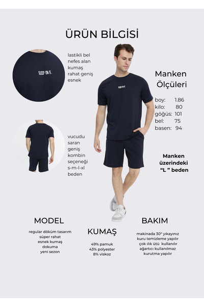 YHGTEKSTİL Чоловічий піжамний комплект - шорти