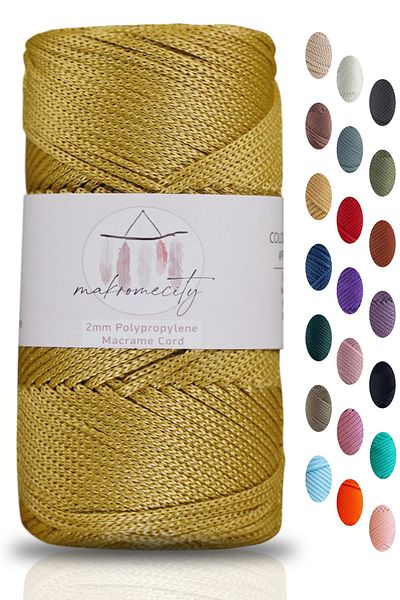 Makromecity Premium 100 gr πολυεστέρας μακραμέ σχοινί μουστάρδας 2mm - 120 M Supla σχοινί και κλωστή τσάντας