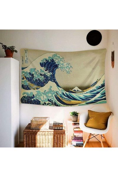 WALLHANG غطاء حائط The Great Wave Off Kanagawa، مقاس 150x100 سم