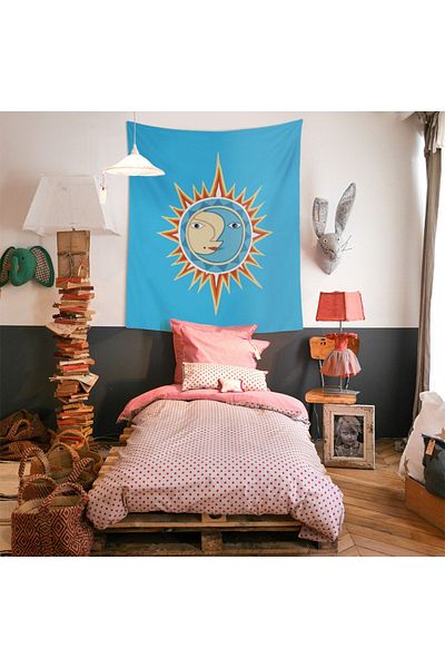 WALLHANG Sunrise And Moonset Wall Covering 130x150 Cm