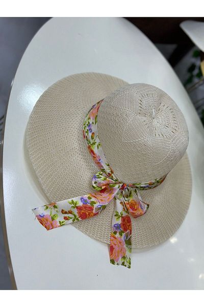 AYSBUTK Beige Beach Straw Hat