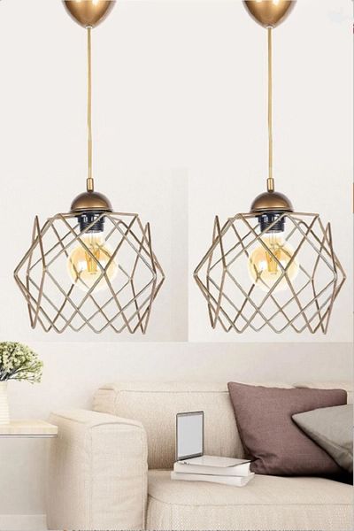retro home design 2 Pieces Roza Antique Living Room Hall Kitchen Pendant Lamp Chandelier