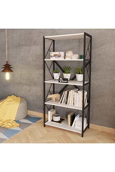 mormanya Serra Metal Kitaplık 5 Raflı Çok Amaçlı Dosya Kitap Rafı Ofis Salon ...
