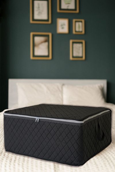 ADARYA HOME Γκρι καπιτονέ μοτίβο 6 τεμαχίων μεγάλου μεγέθους - 65x45x22cm