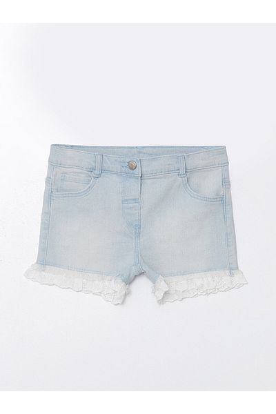 LC Waikiki Lcw Elastic Waist Basic Baby Girl Jean Shorts