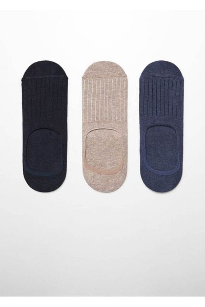 MANGO Man Pack of 3 Socks with Striped Design