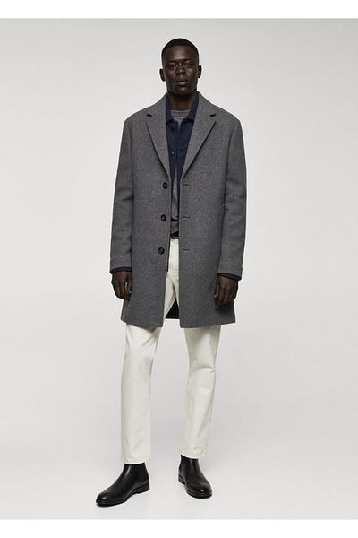 MANGO Man Wool Lightweight Reversible Coat